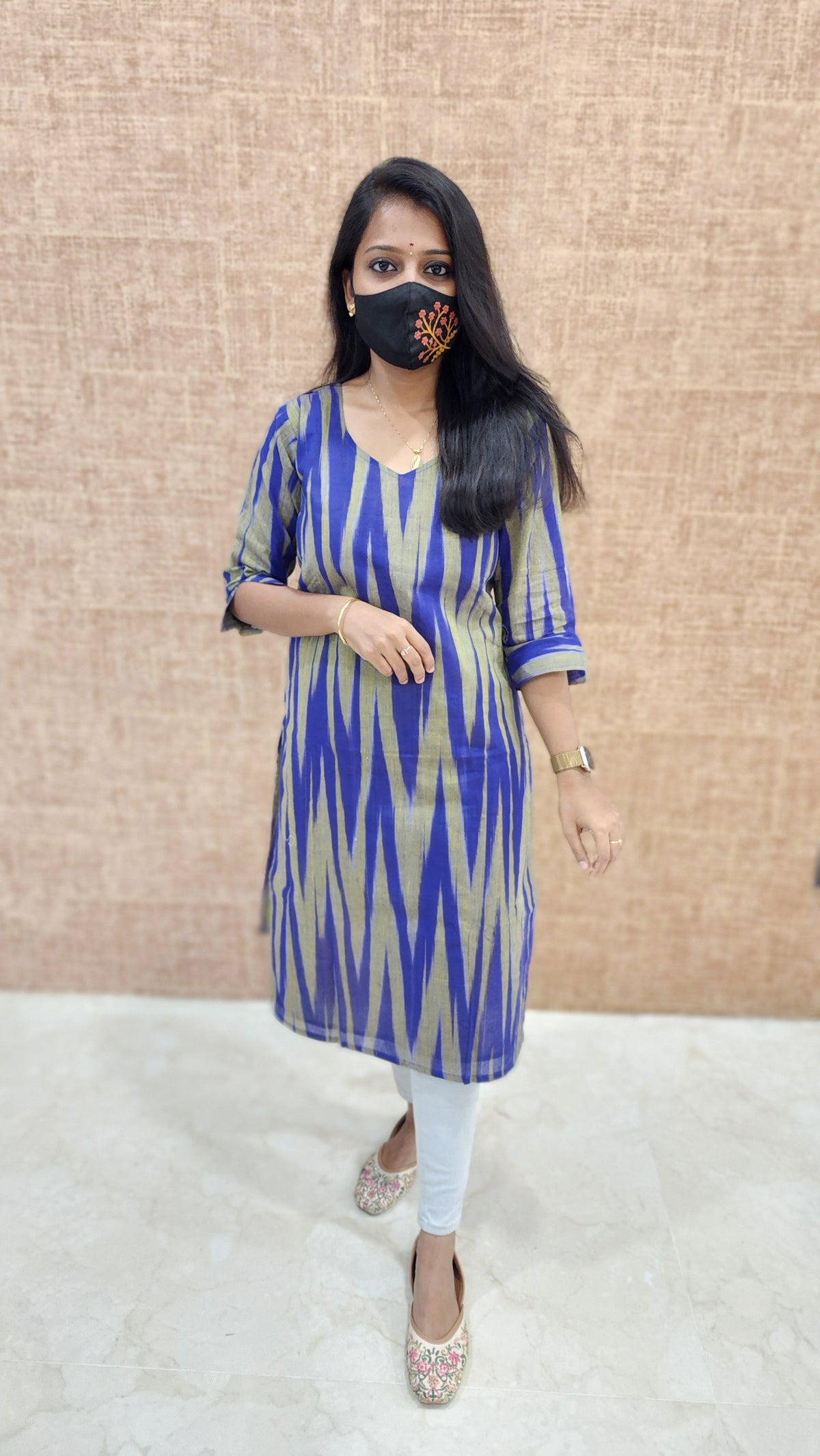 Ikkat Cotton kurti (9740)