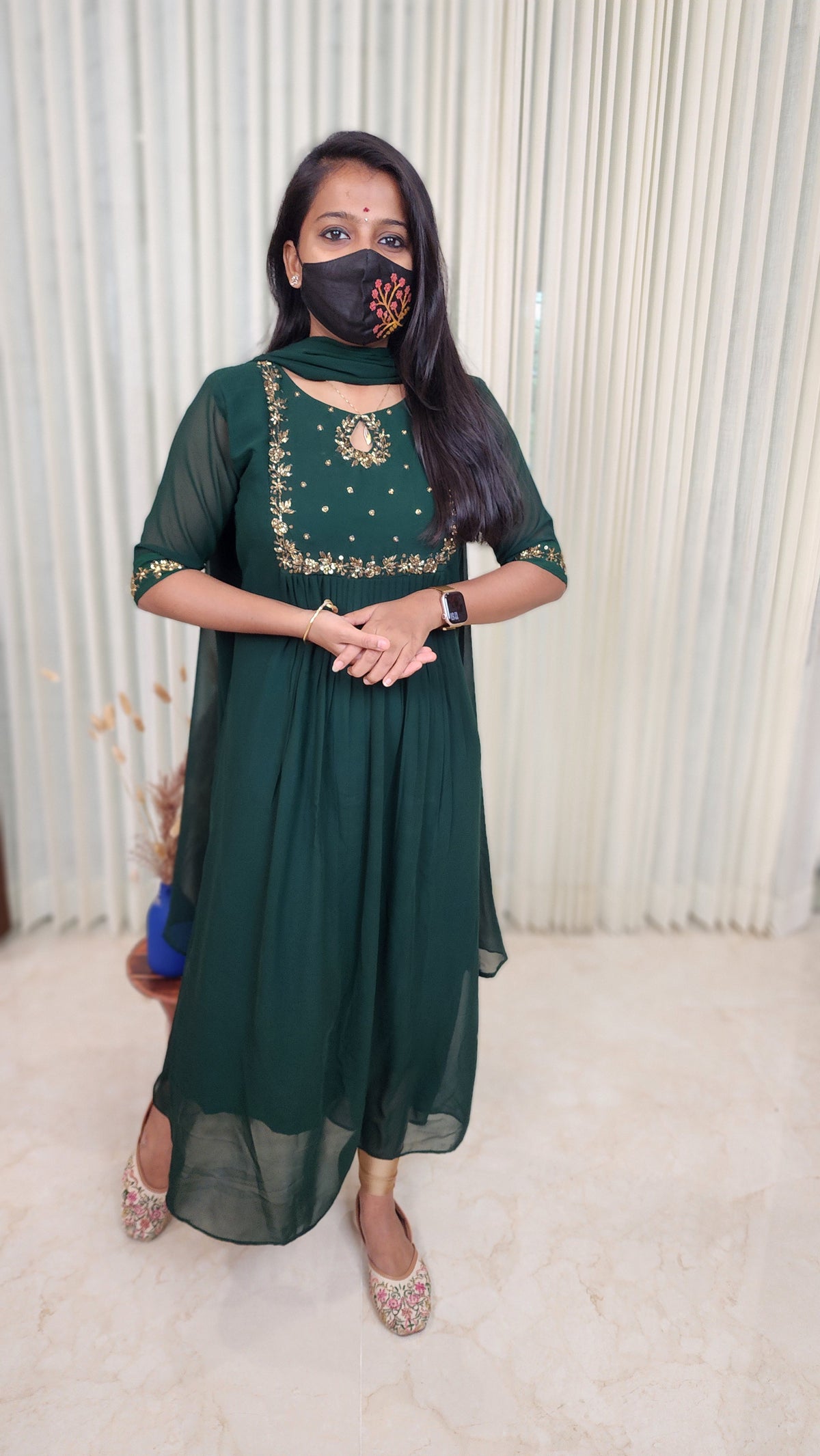Ethnic Salwar set (Kurti+Dupatta) (10866)