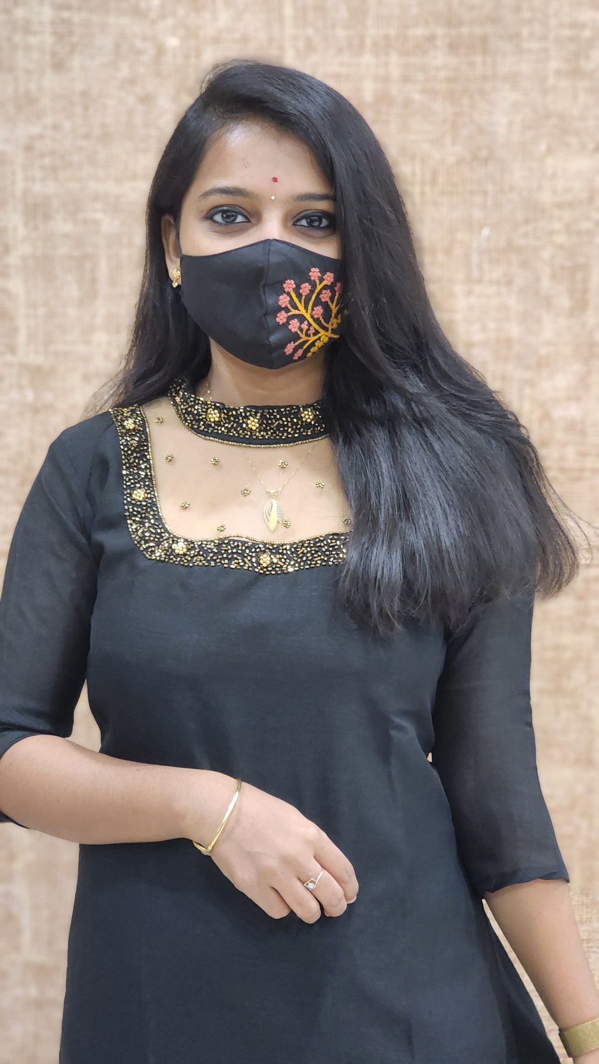 Jewel Neck kurti (9406)c