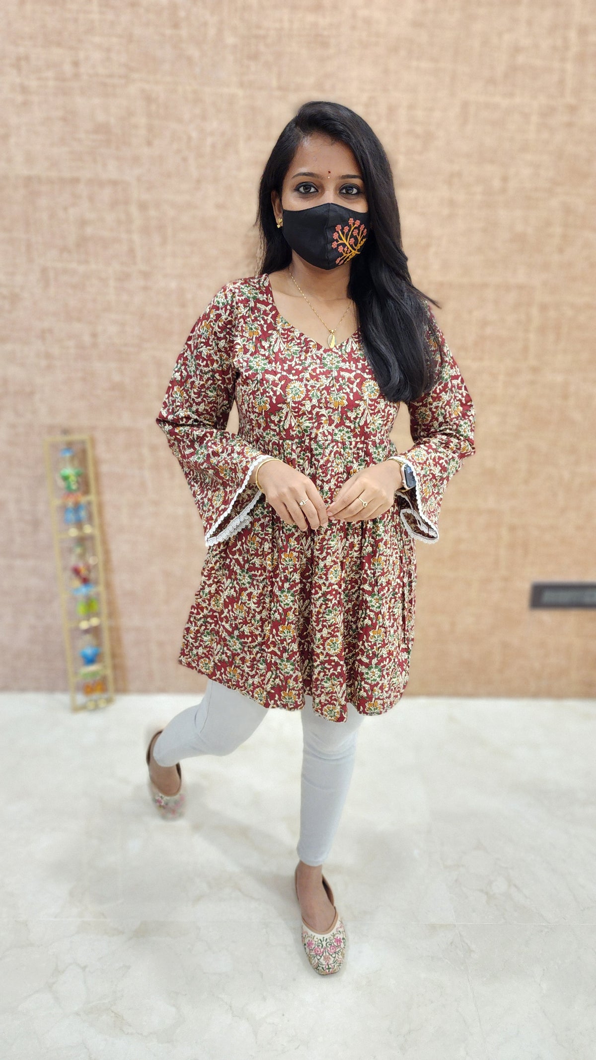 Kalakari Floral Short Top (9626)