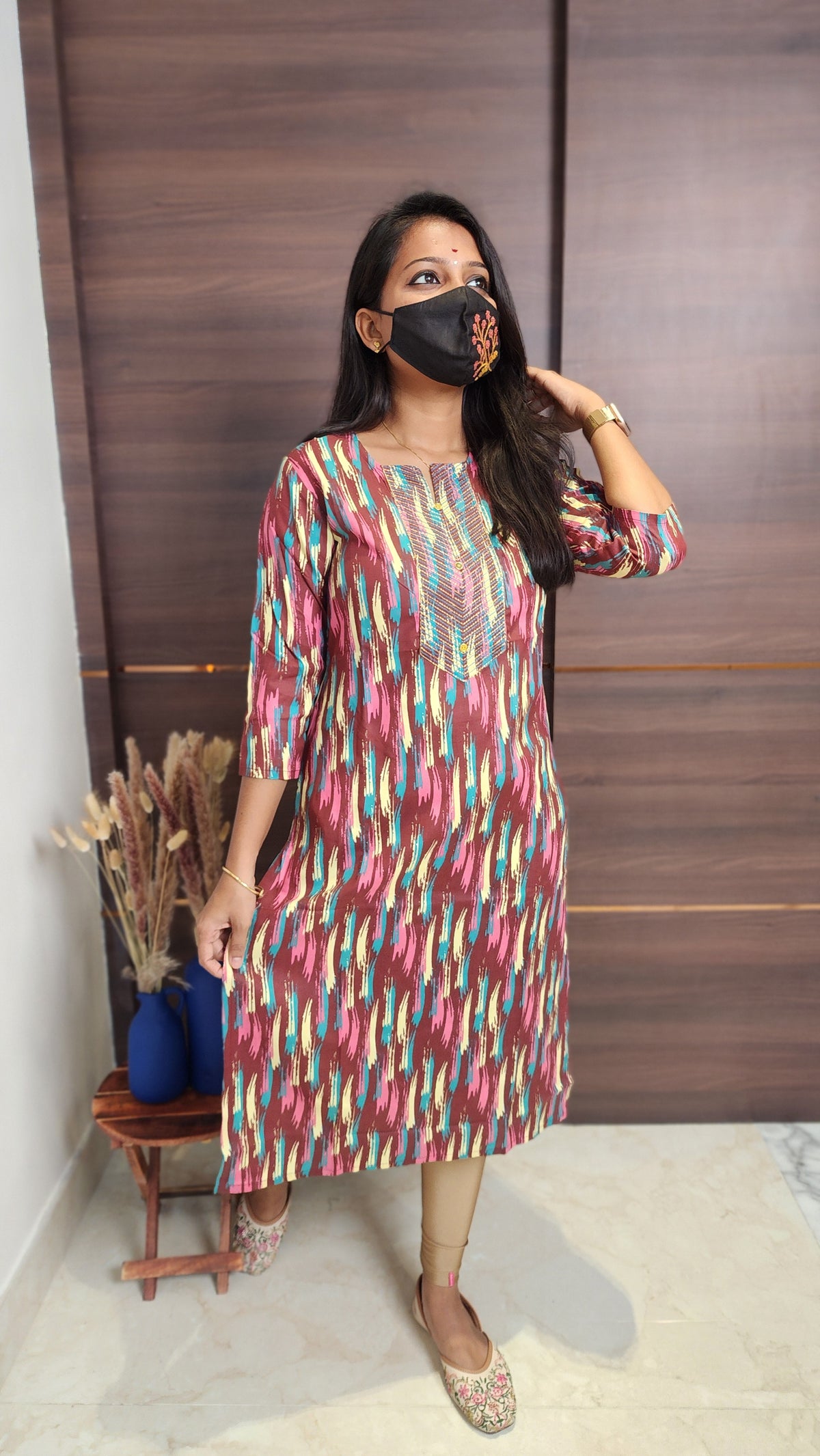 Office Wear kurti-Embroidery kurti(10389)