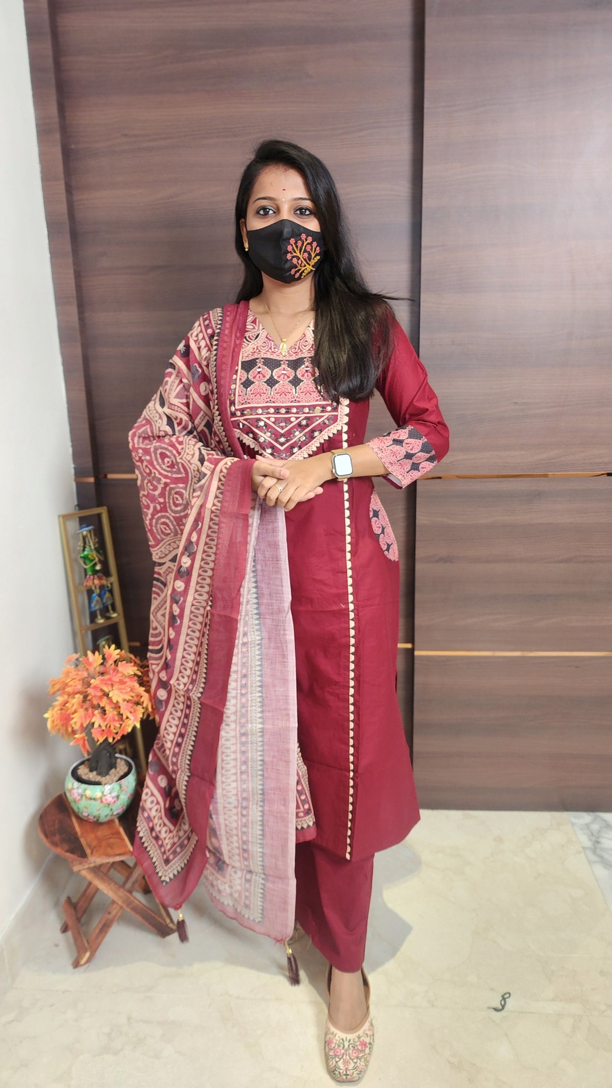 Salwar Set (kurti+pant+dupatta)(10417)c