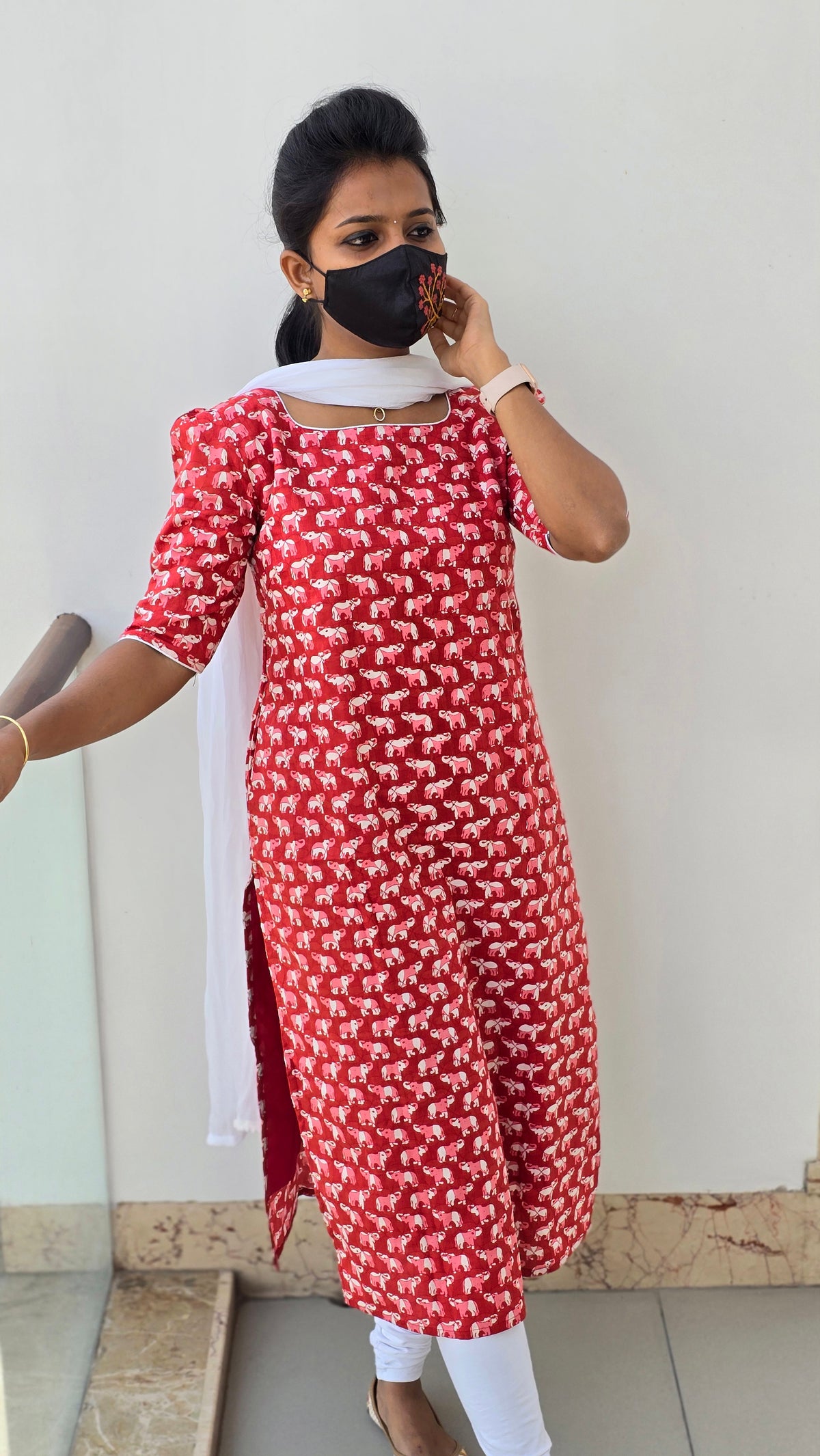 Jaipur Elephant Cotton Kurti (2305)