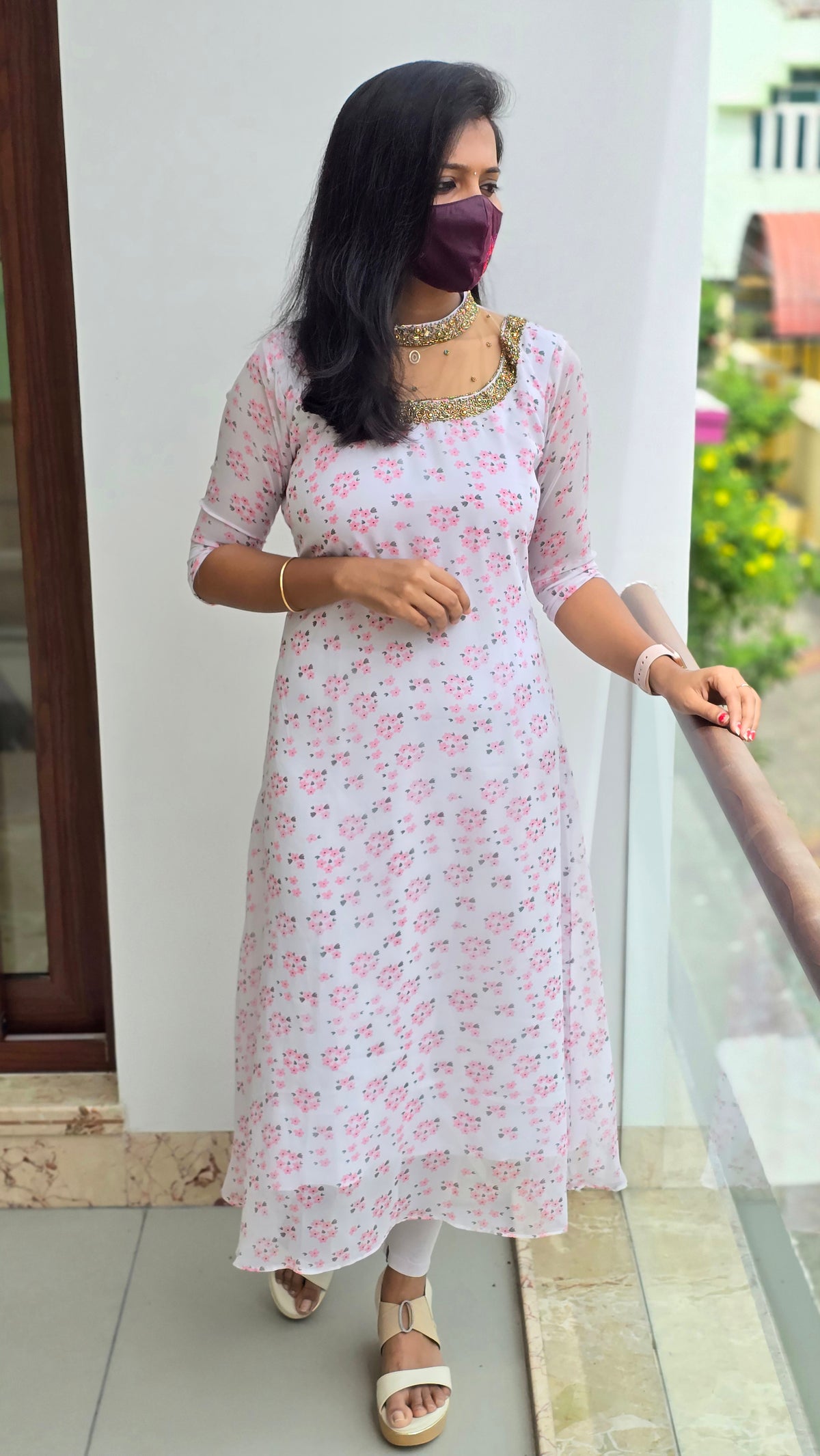 Jewel Neck Kurti(2395)