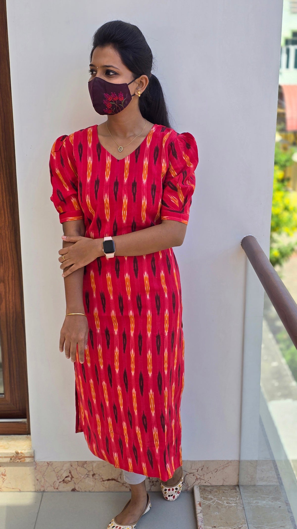 Ikkat Cotton Kurti (2575)