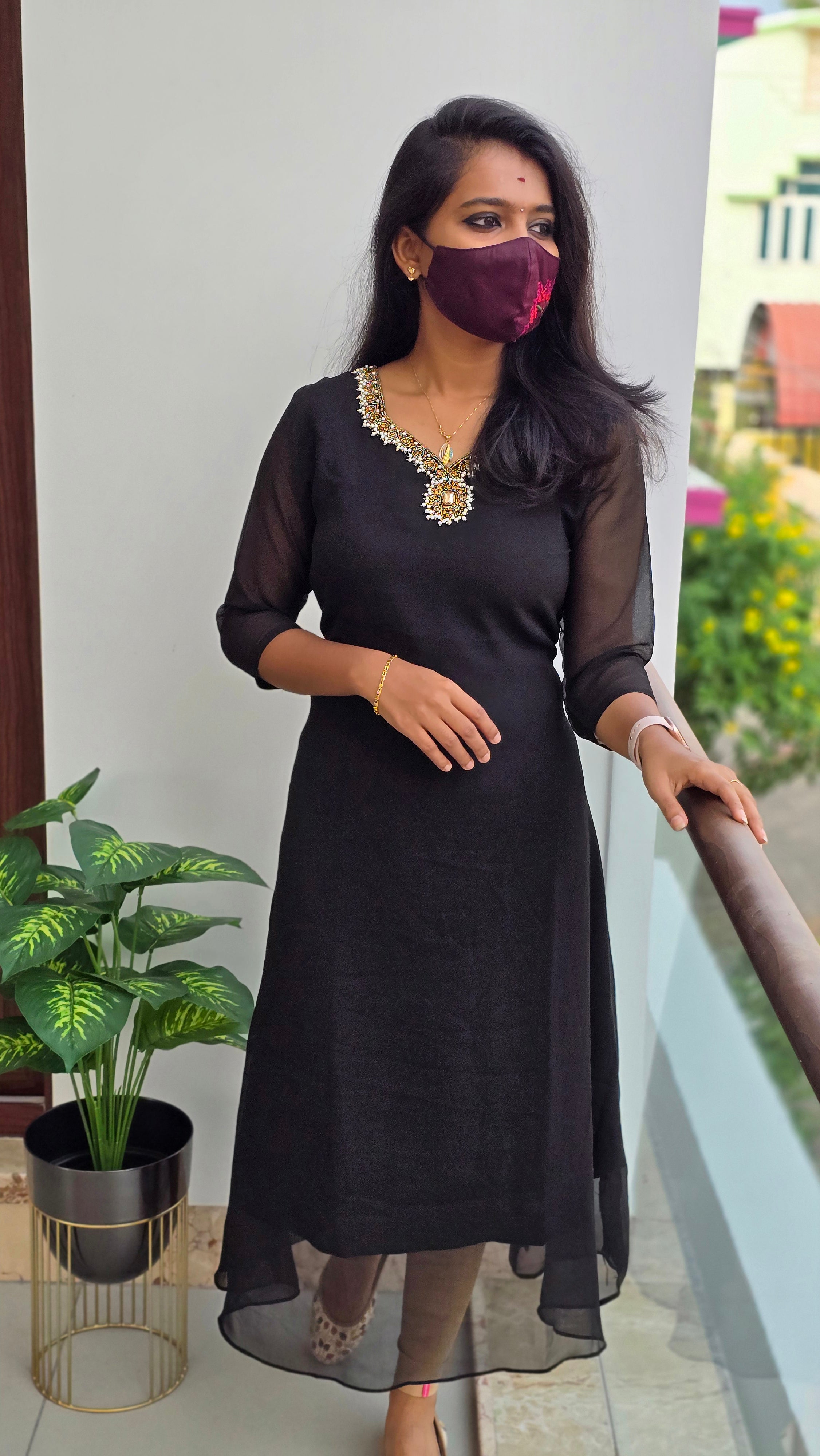 Jewel Neck Kurti (3138)– Sprinklez Boutique