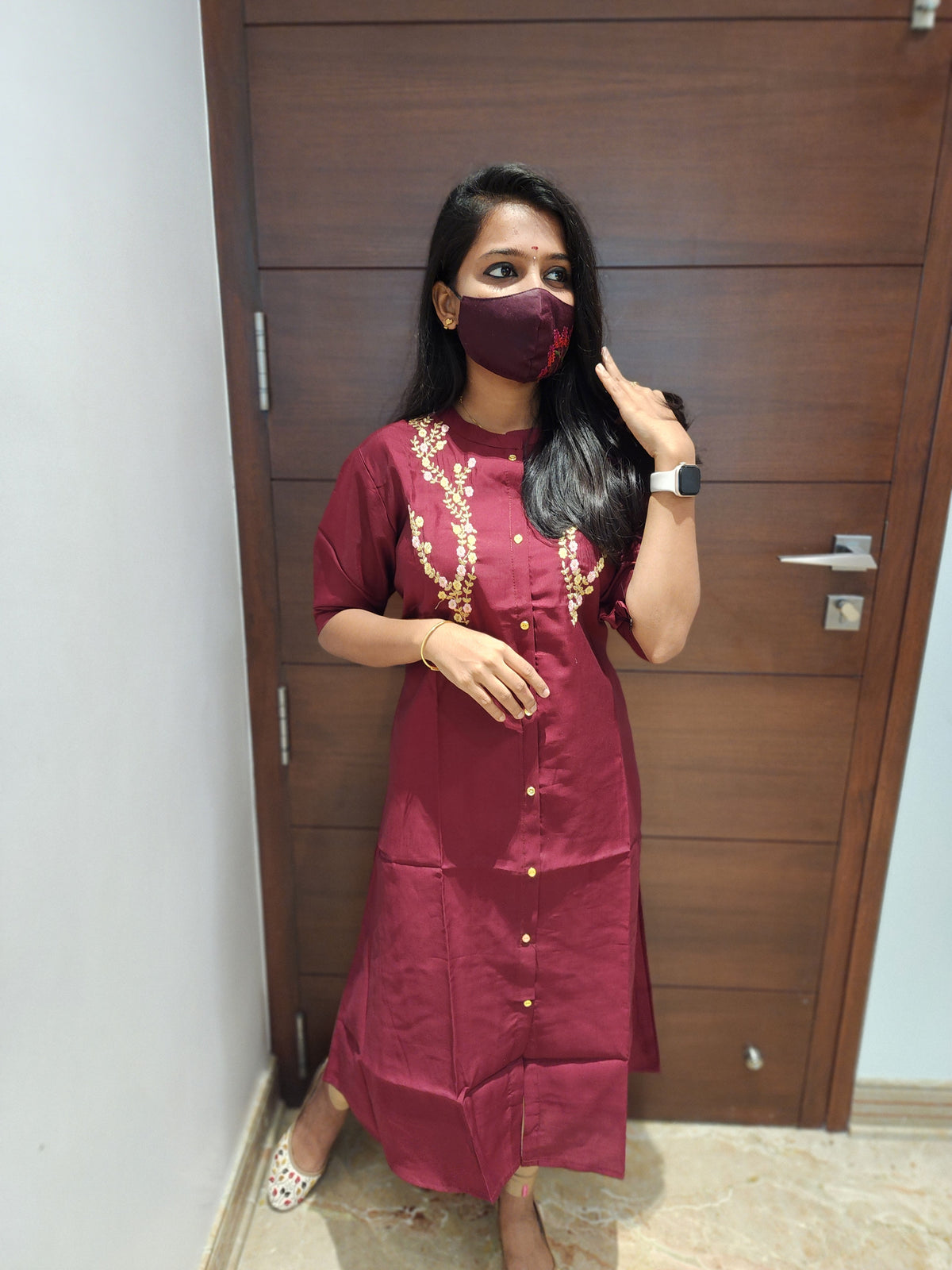 Office Wear Kurti (Embroidery) (3717)