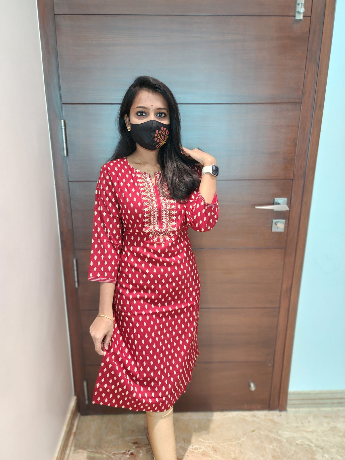Office Wear Kurti (Embroidery) (4042)c
