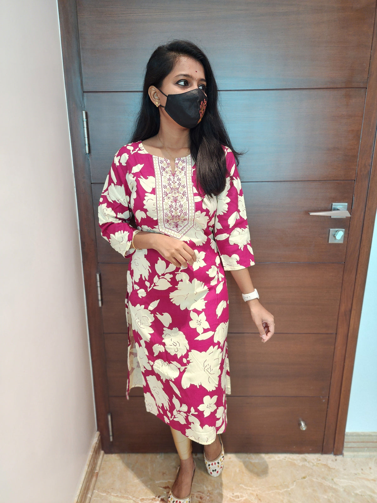 Office Wear Kurti (Embroidery) (4340)(c)