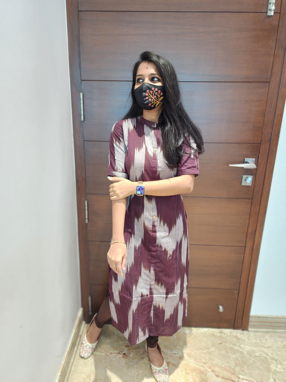 Ikkat Cotton Kurti (5091)