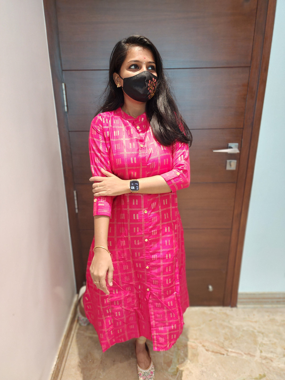 Office Wear Kurti (5995)(Rose Color)