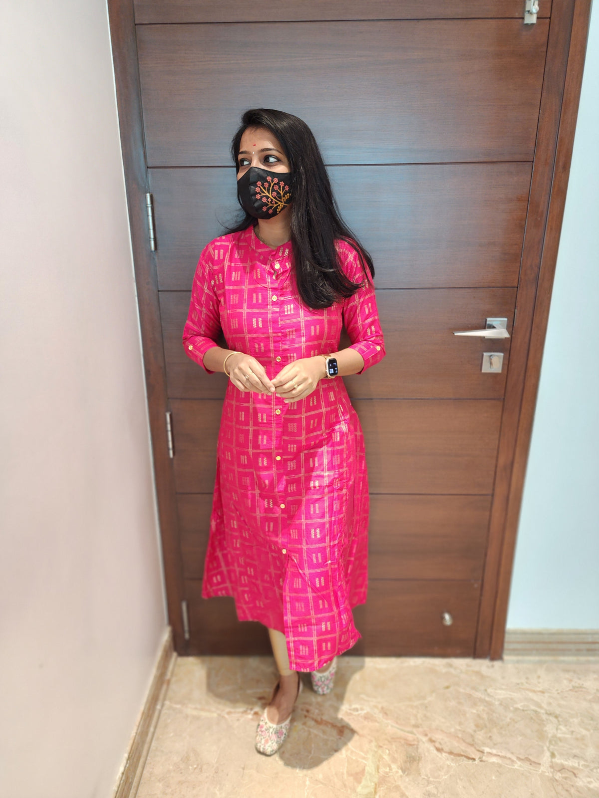 Office Wear Kurti (5995)(Rose Color)