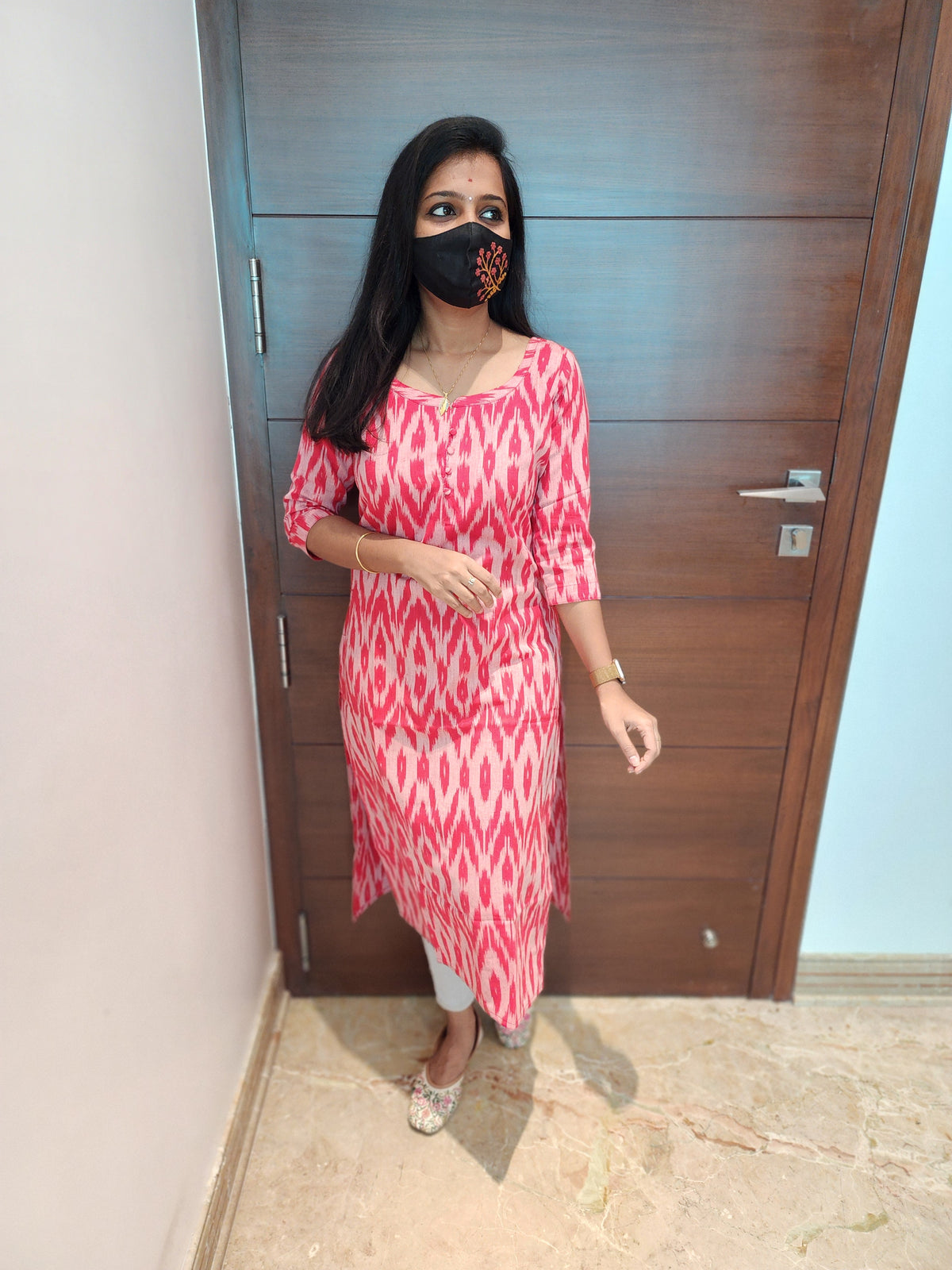 Ikkat Cotton Kurti(6255)