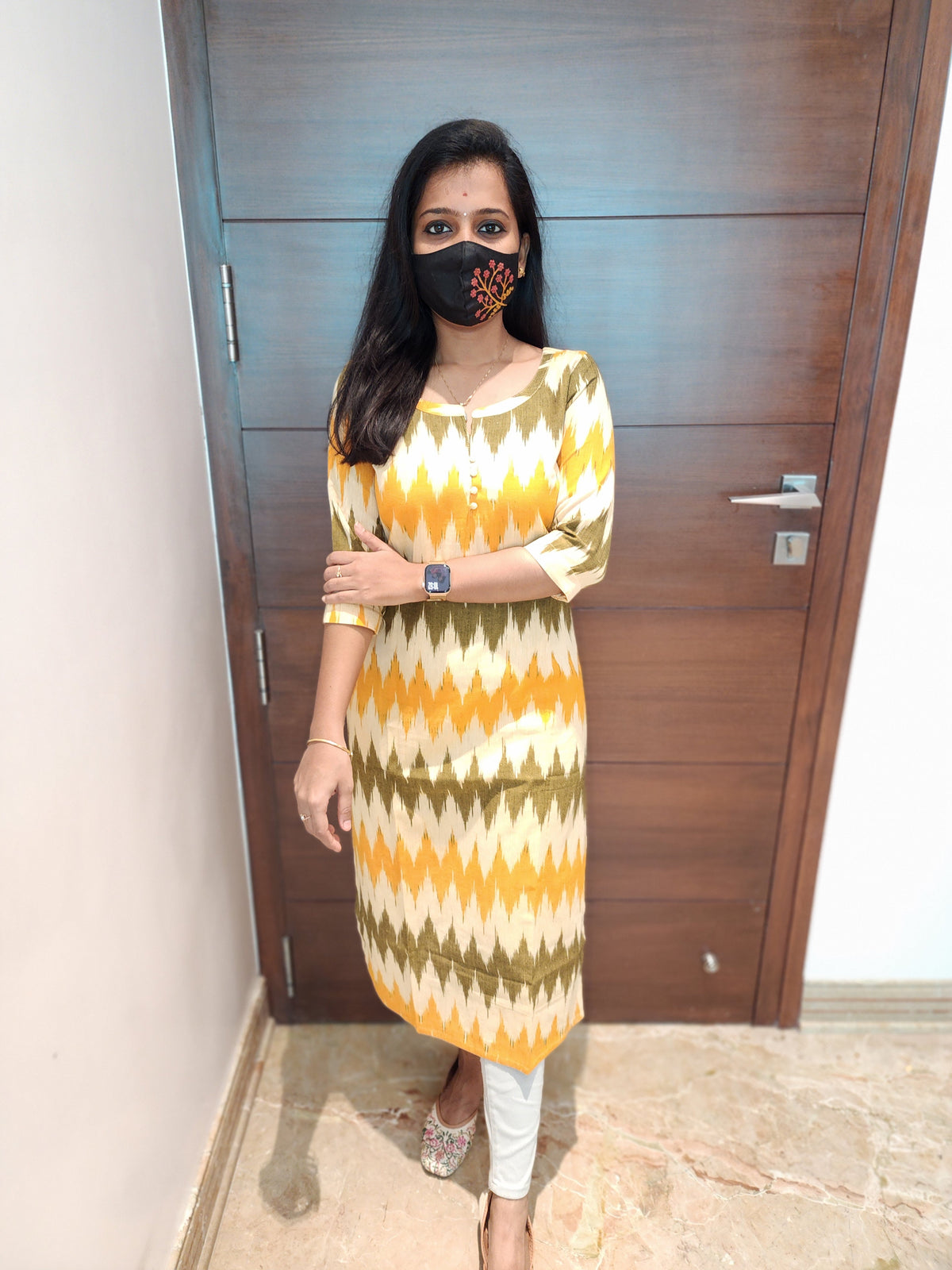 Ikkat Cotton Kurti(6256)