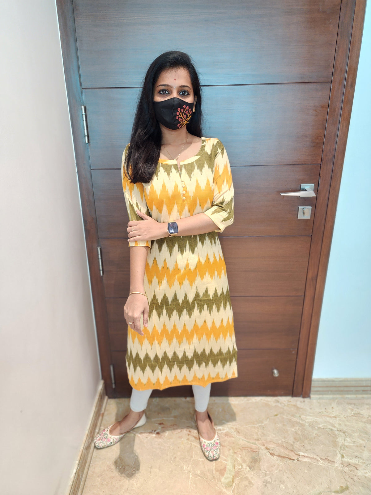 Ikkat Cotton Kurti(6256)