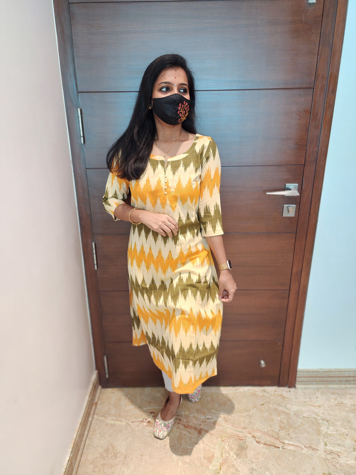 Ikkat Cotton Kurti(6256)