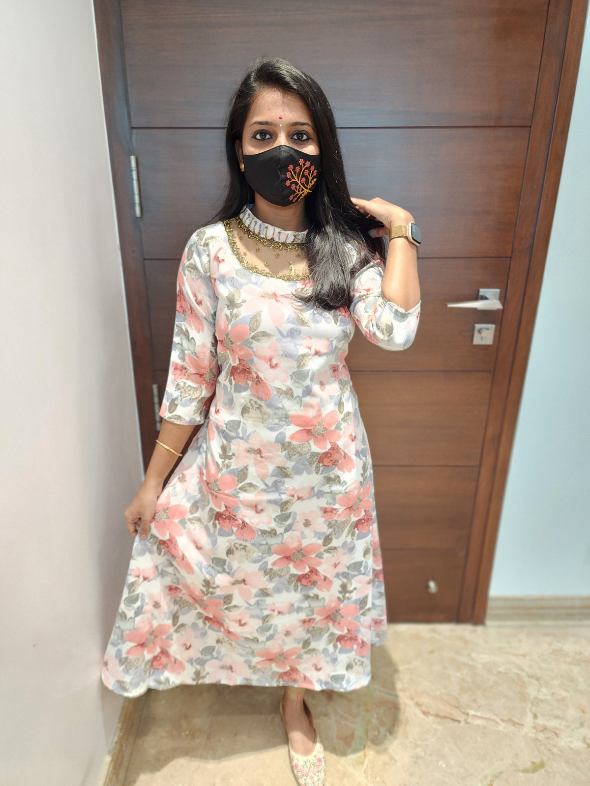 Ethnic Wear -Jewel Neck Kurti (6571)