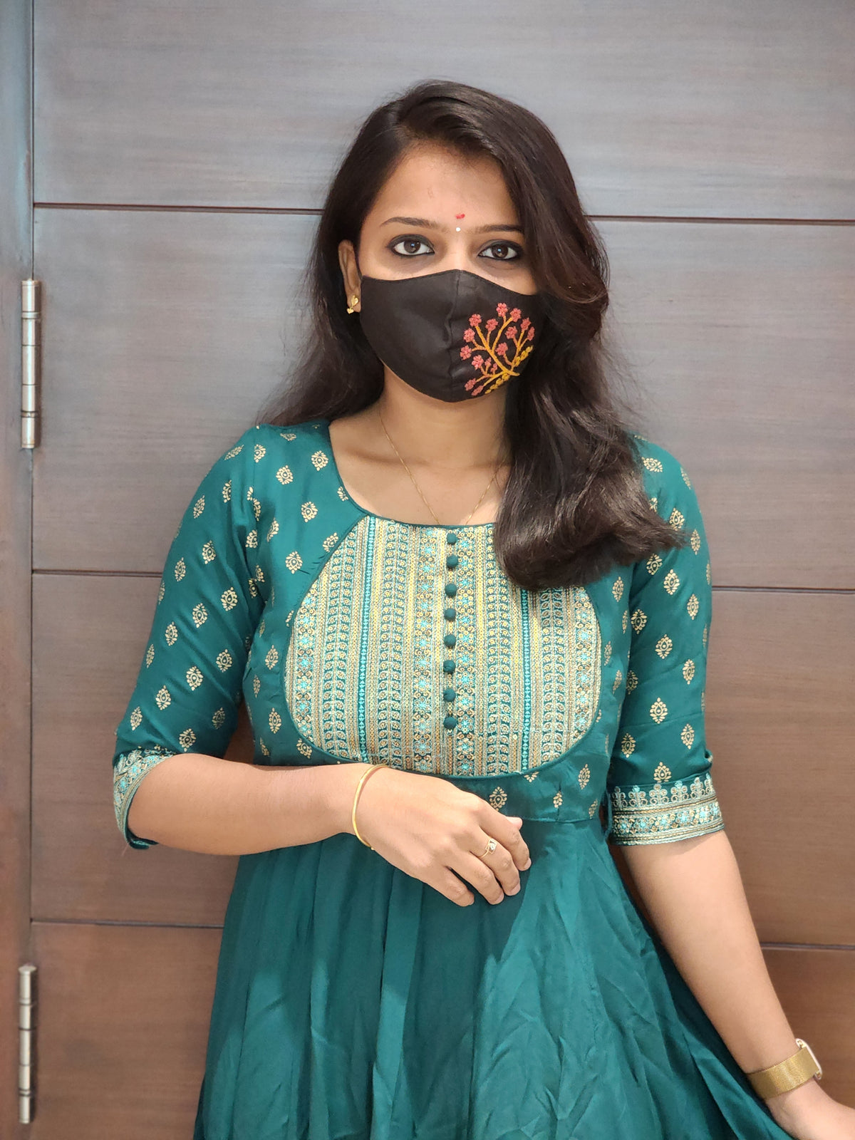 Anarkali kurti+hip belt (6727)