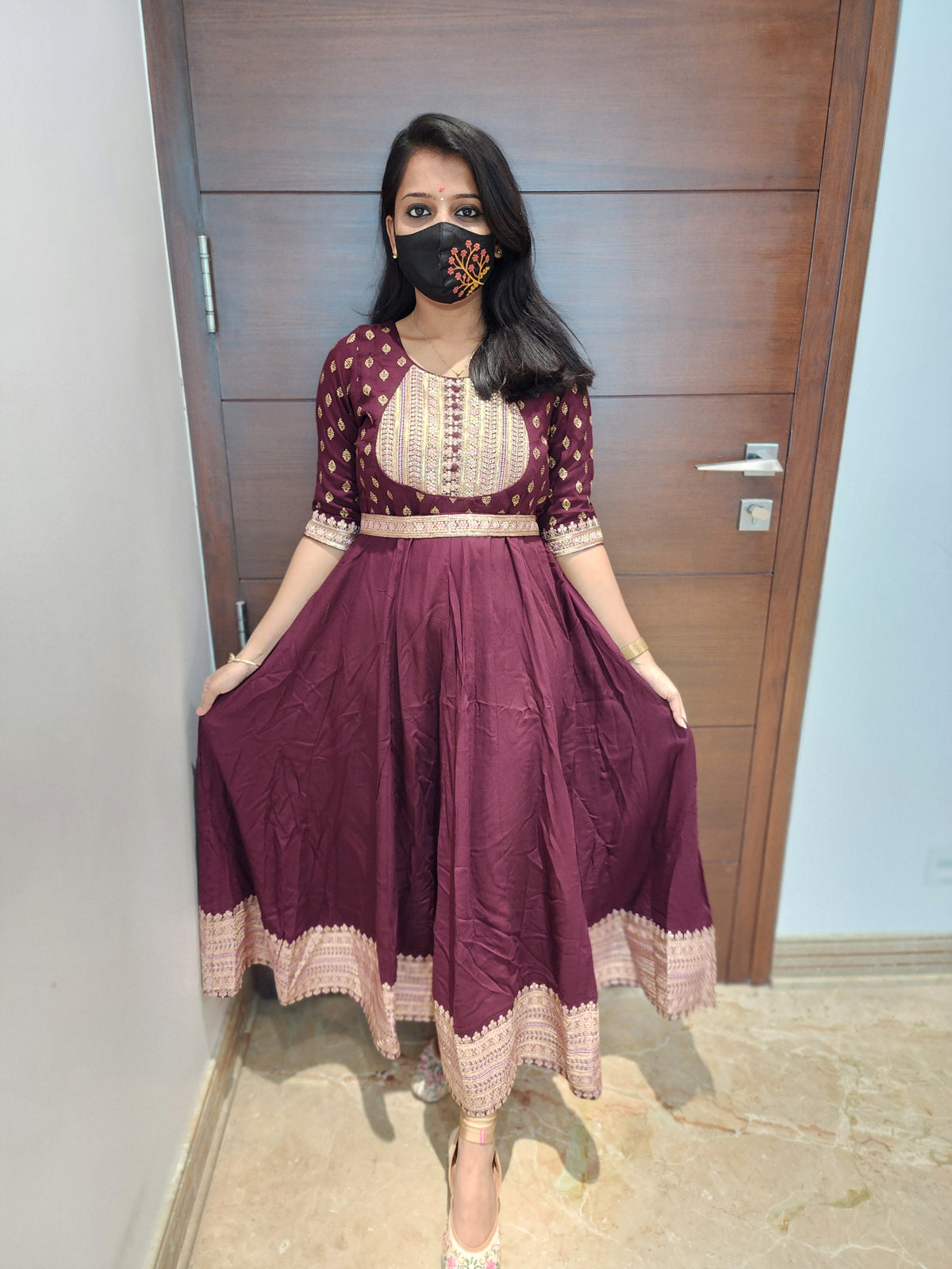 Anarkali kurti +hip belt (6728)