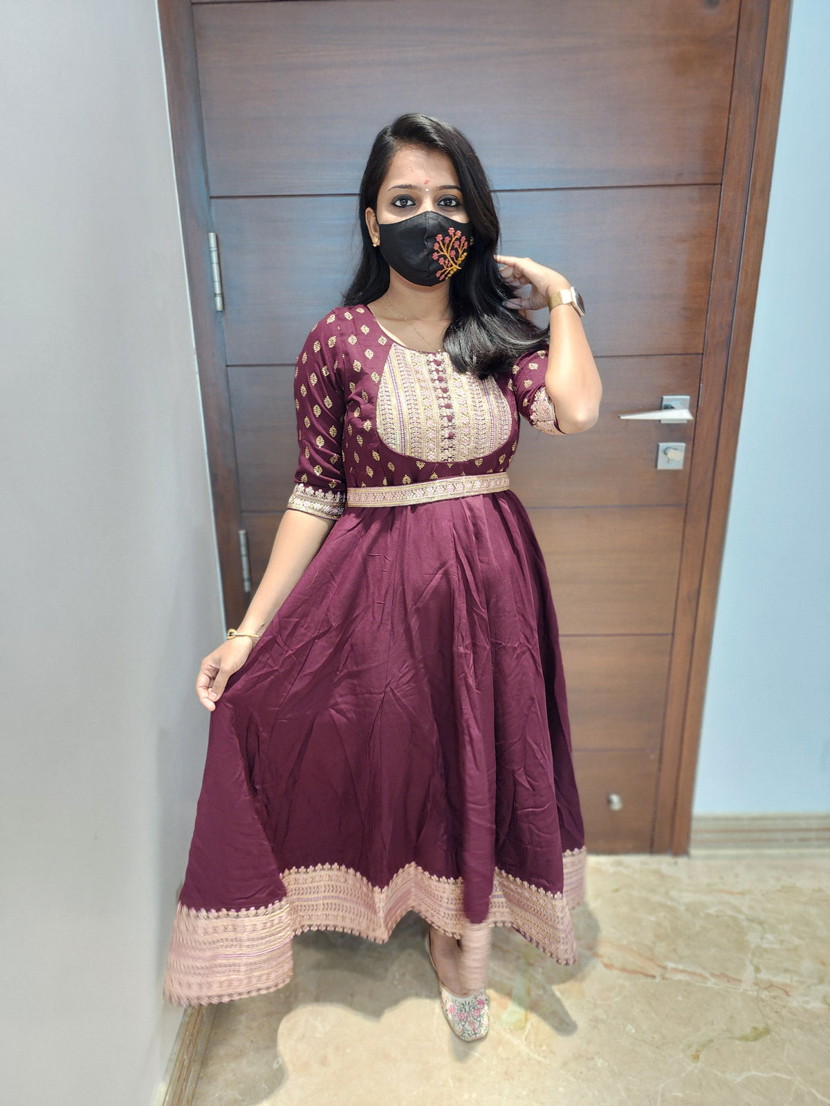 Anarkali kurti +hip belt (6728)