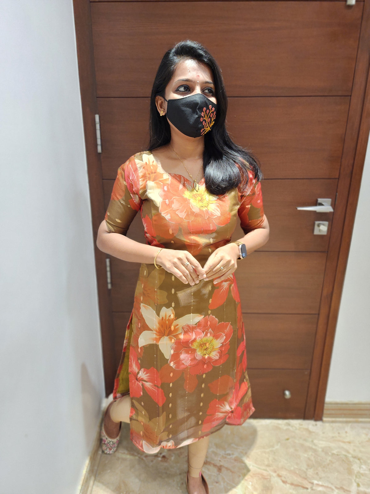 Organza kurti(6759)