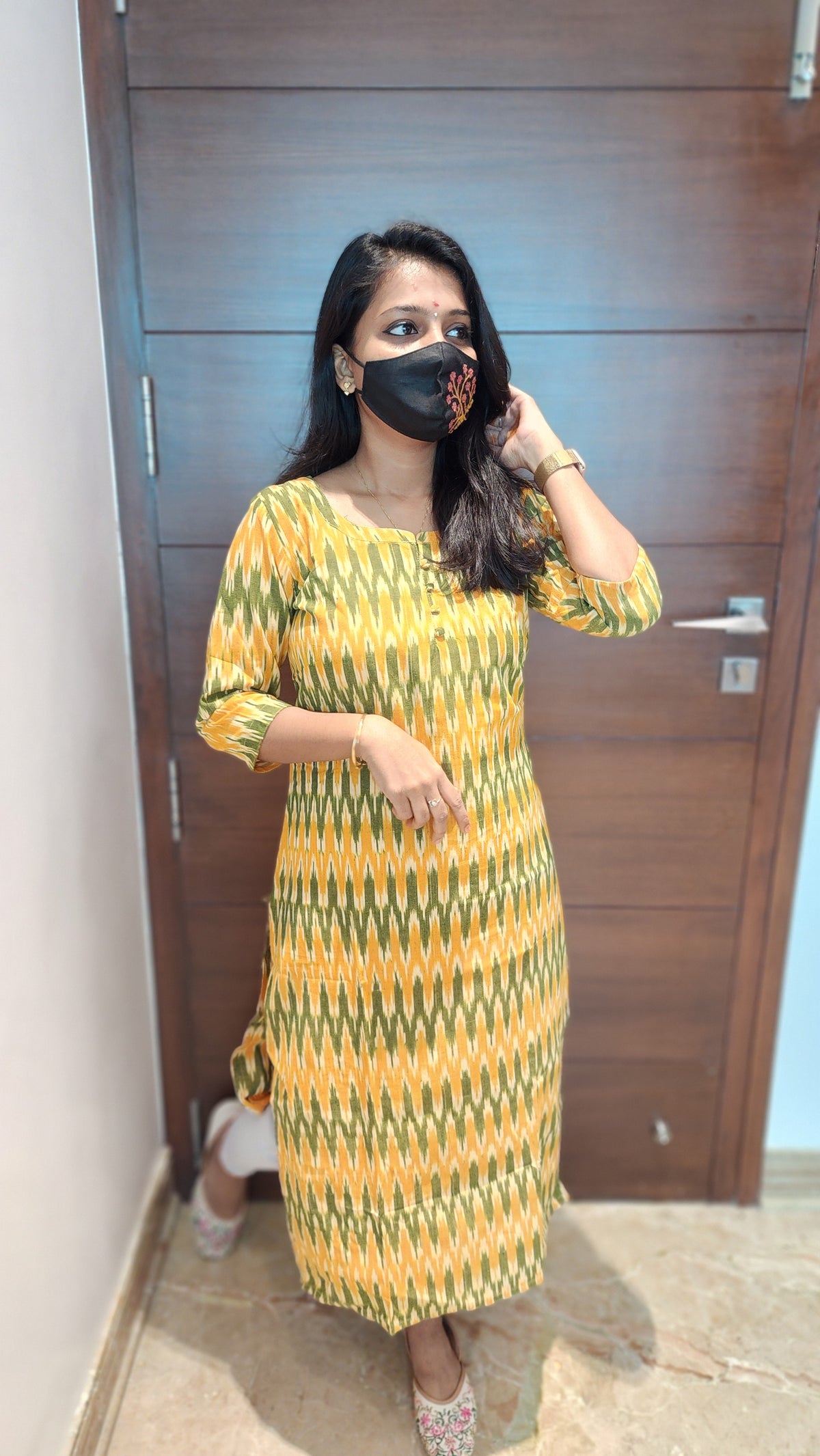 Ikkat Cotton Kurti (8067)