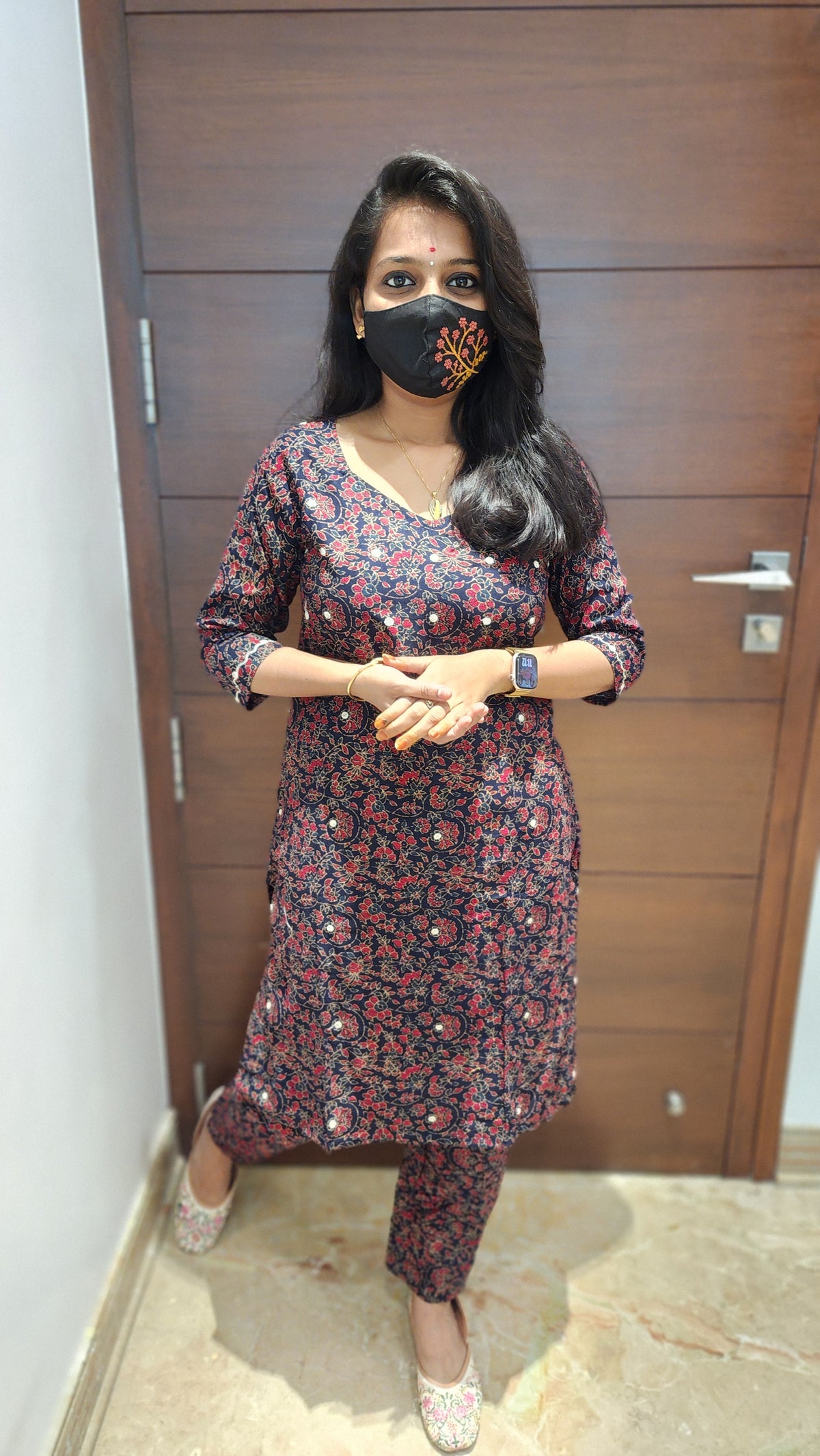 Ajrakh print-Cord set (7700)