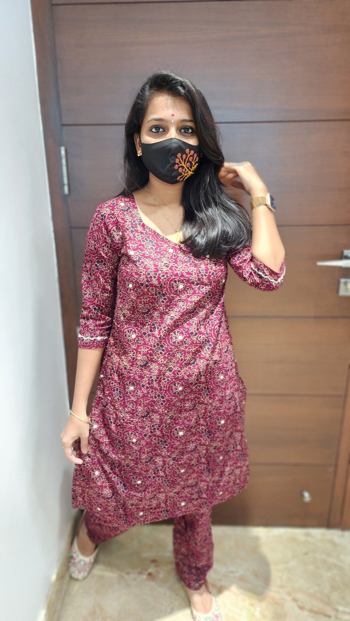 Ajrakh print-Cord set (7701)