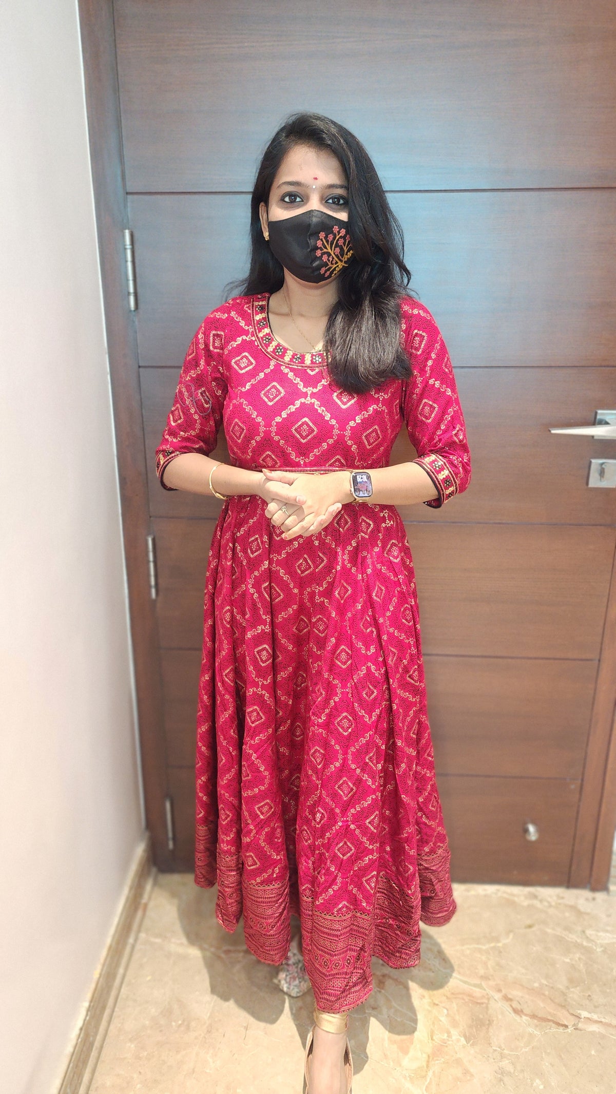 Anarkali kurti+hip belt (7803)c3