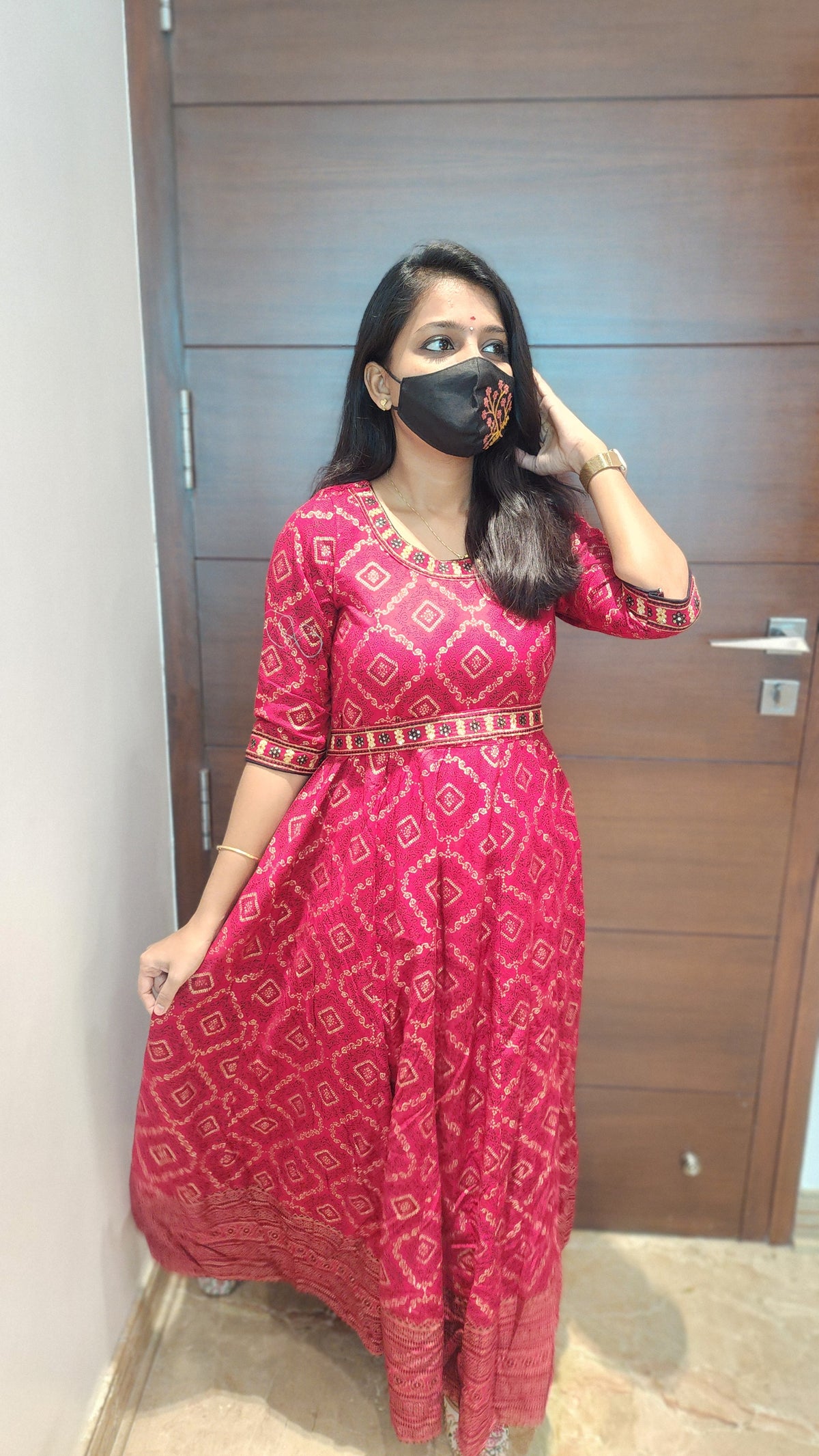Anarkali kurti+hip belt (7803)c3