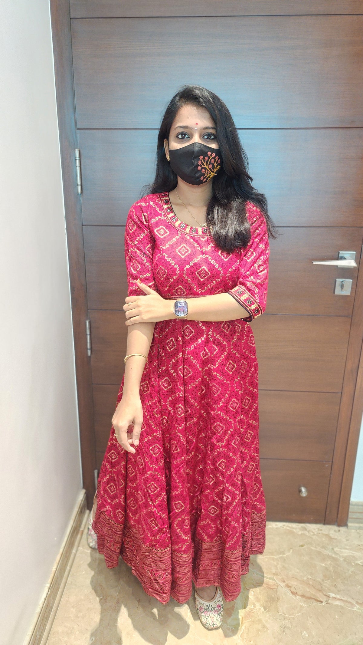 Anarkali kurti+hip belt (7803)c3