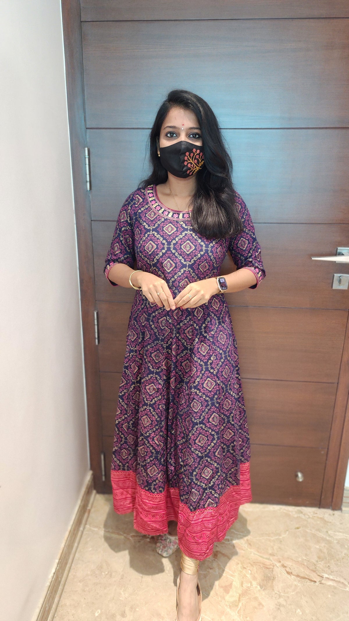Anarkali kurti+hip belt (7804)c