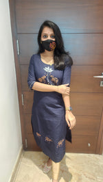 Hand embroidery kurti -Elephant Theme (7910)