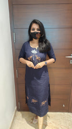 Hand embroidery kurti -Elephant Theme (7910)