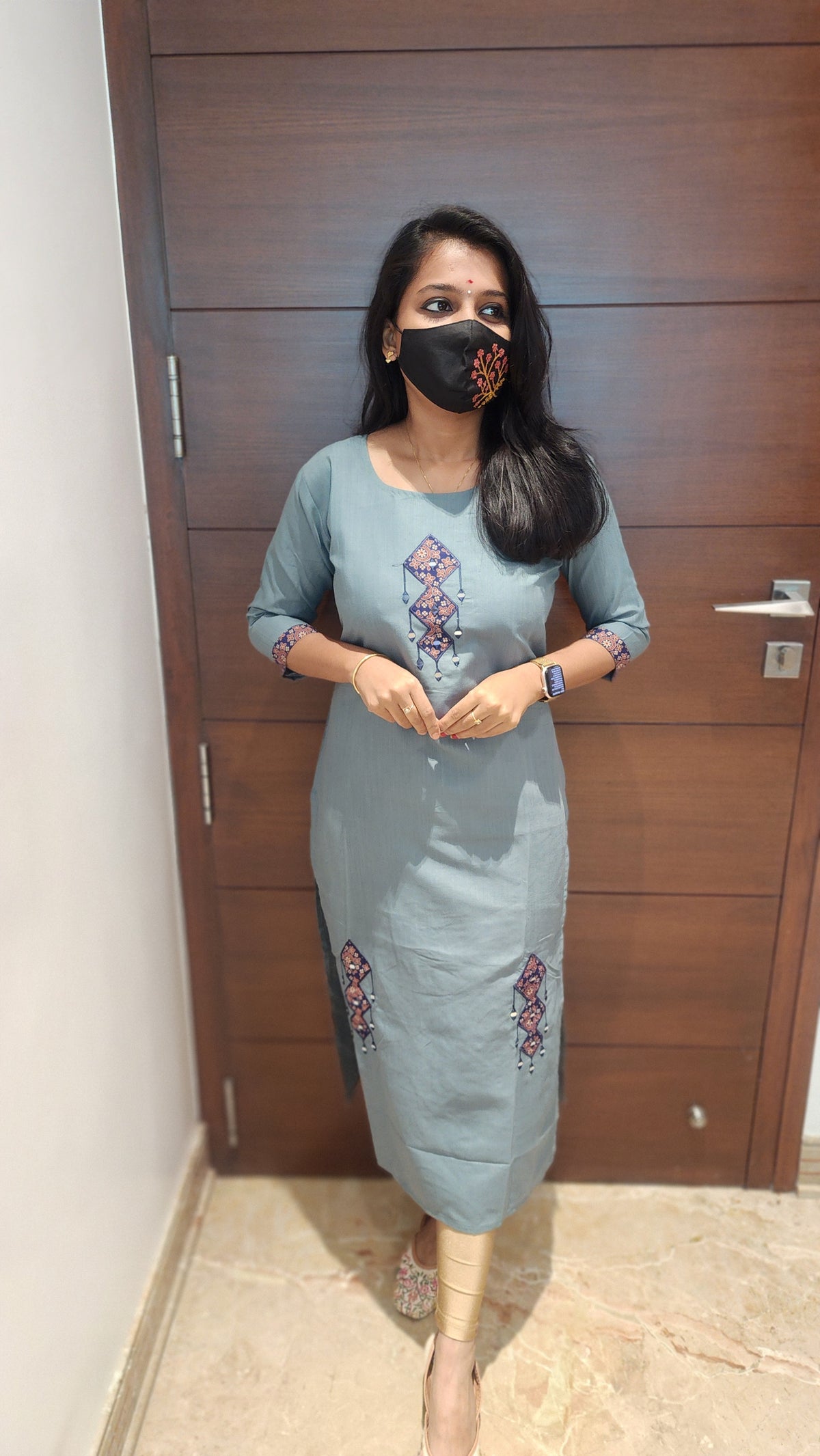 Hand embroidery kurti - Kite Theme (7908)