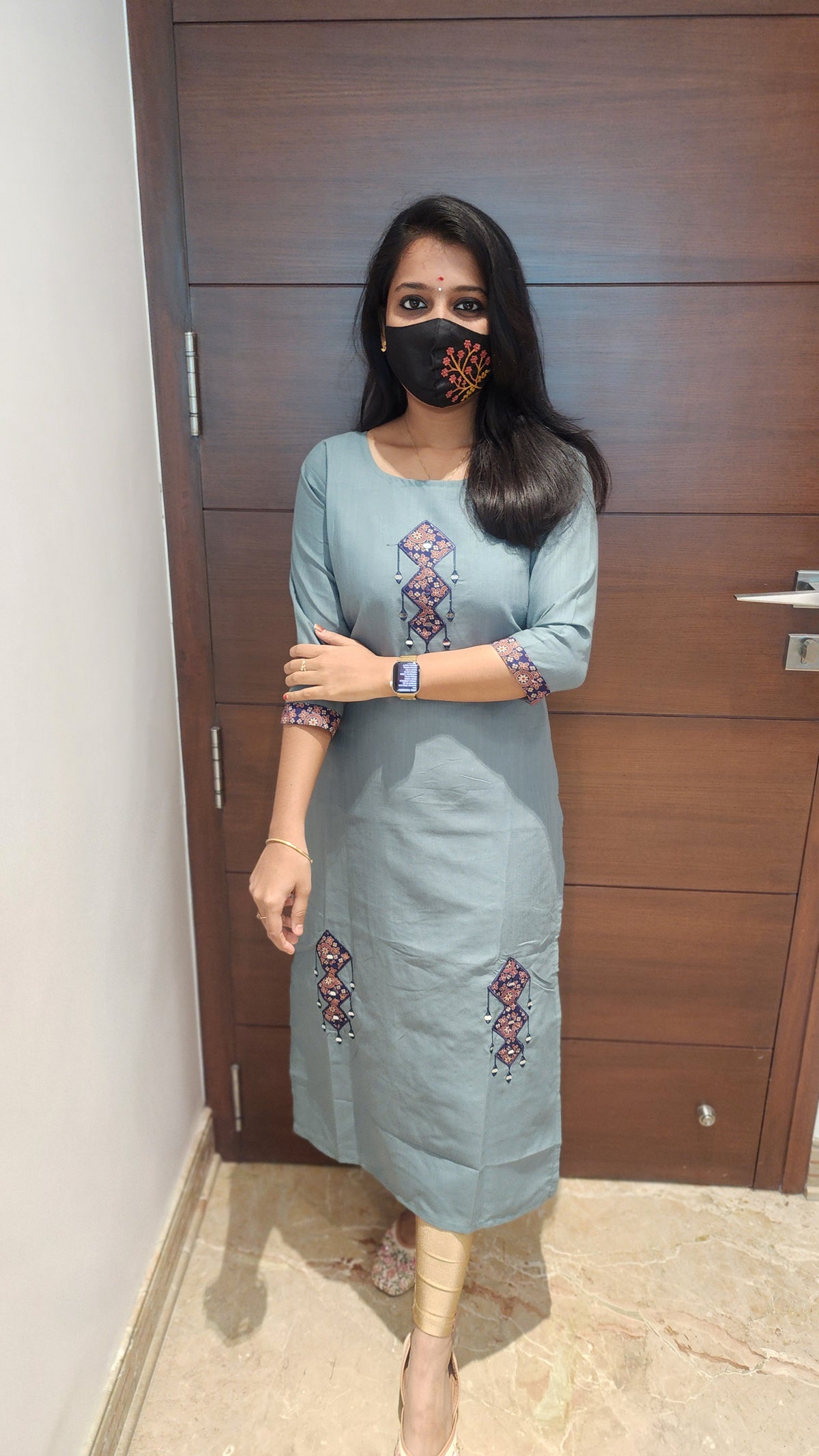 Hand embroidery kurti - Kite Theme (7908)