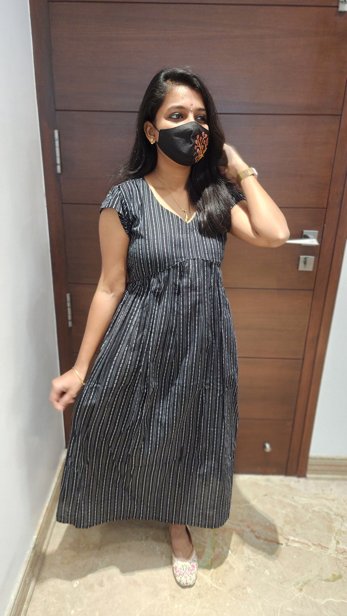 Serene Stripe Cotton Dress (8031)