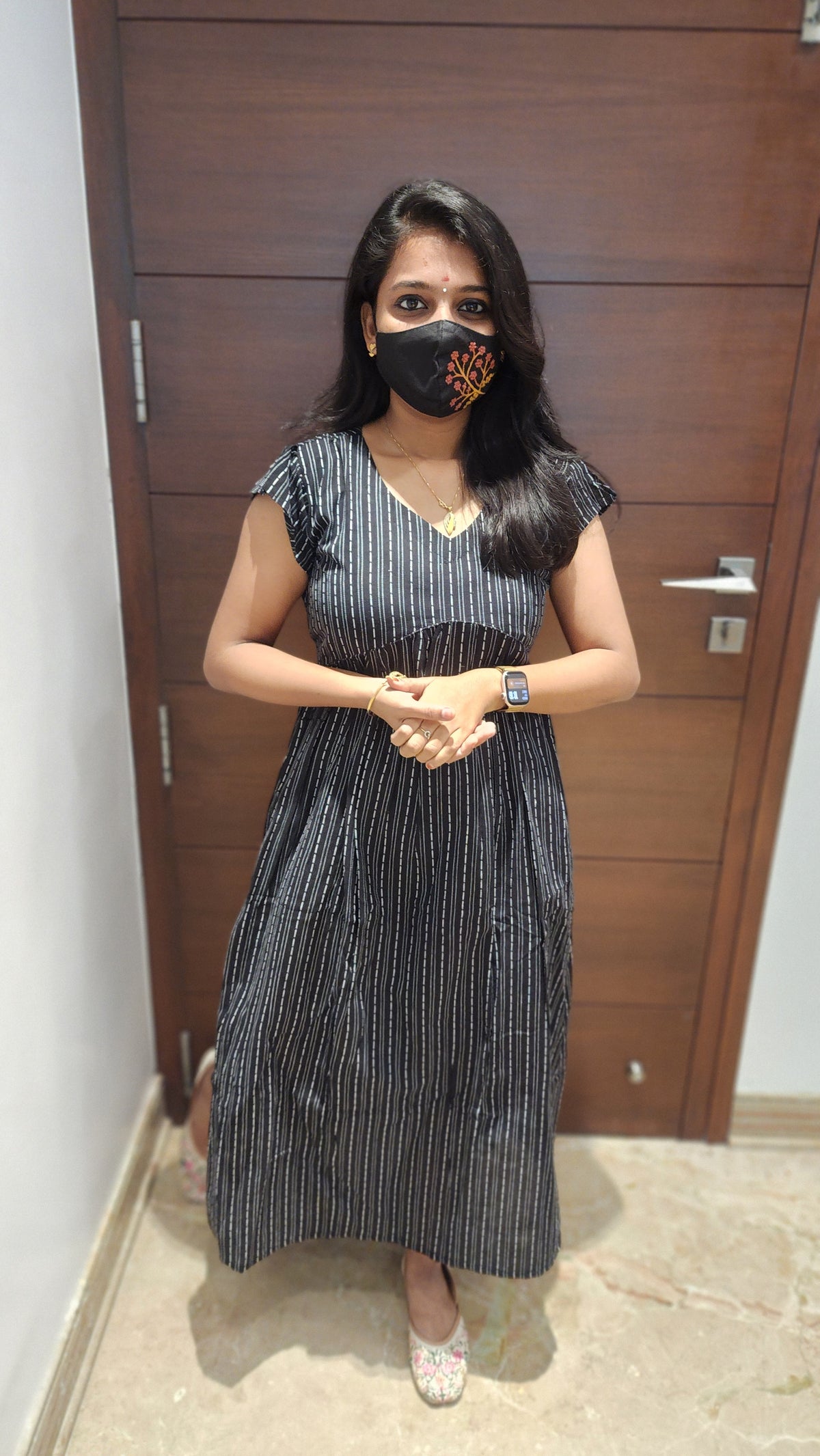 Serene Stripe Cotton Dress (8031)