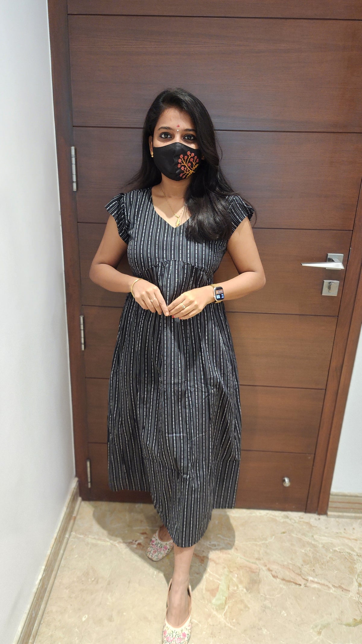 Serene Stripe Cotton Dress (8031)