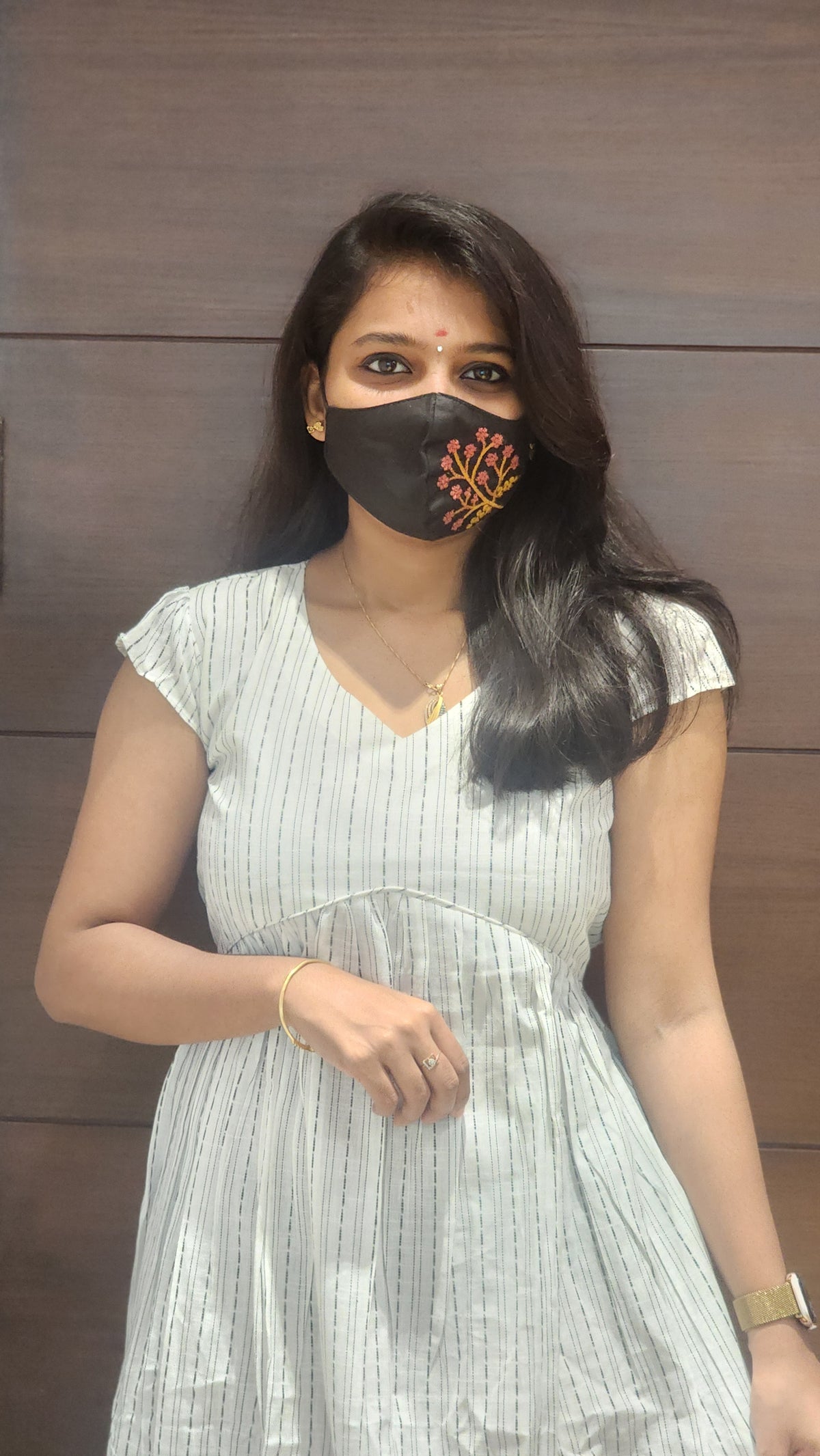 Serene Stripe Cotton Dress (8032)