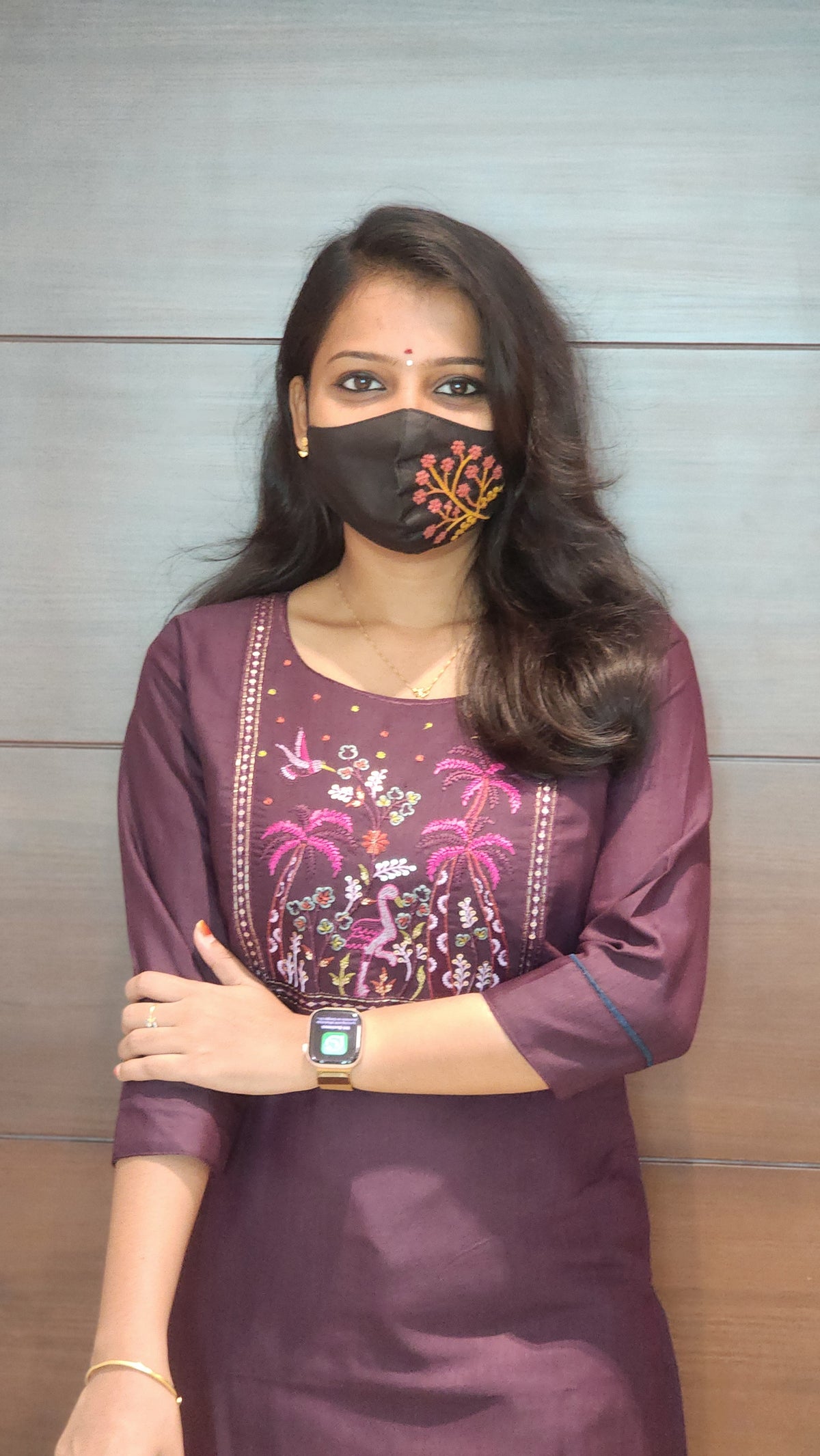 Hand embroidery kurti - Nature Theme(8316)