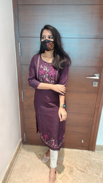 Hand embroidery kurti - Nature Theme(8316)