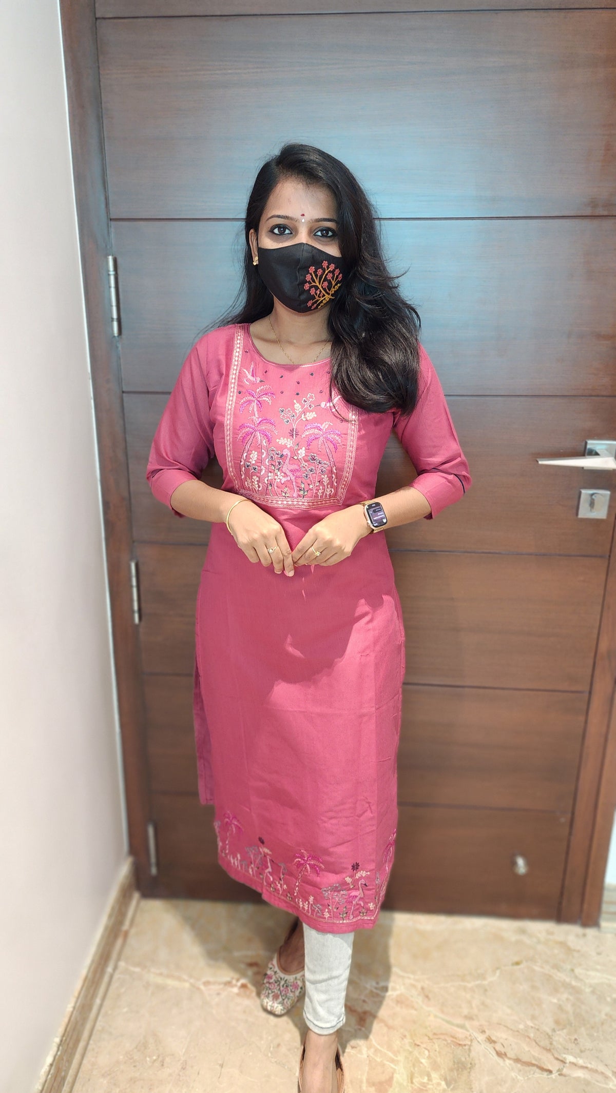 Hand embroidery kurti - Nature Theme(8317)