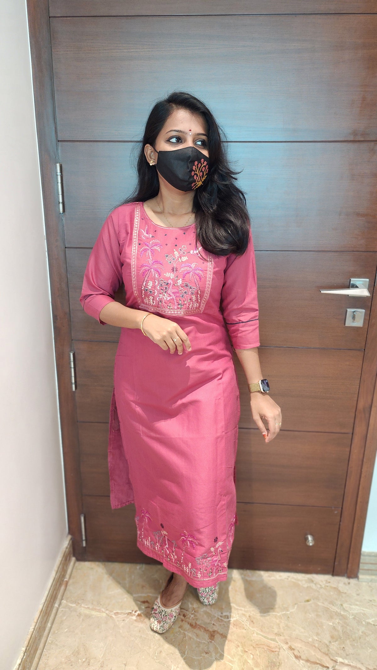 Hand embroidery kurti - Nature Theme(8317)