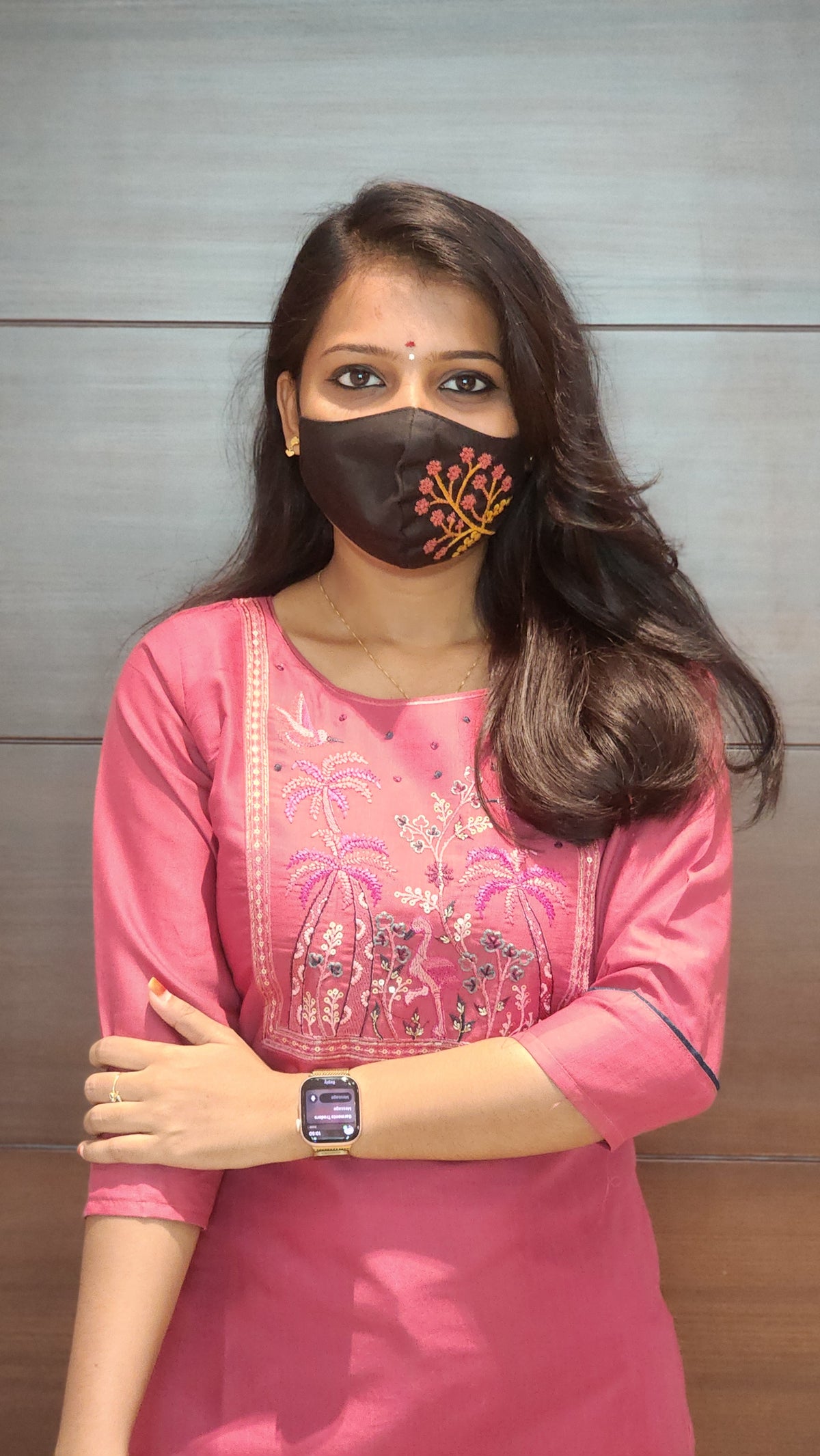 Hand embroidery kurti - Nature Theme(8317)