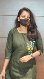 Hand embroidery kurti - Flower Theme(8318)