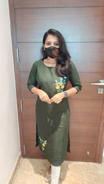 Hand embroidery kurti - Flower Theme(8318)