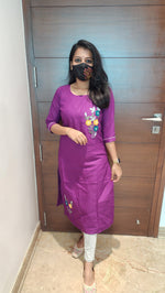 Hand embroidery kurti - Flower Theme(8319)