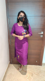 Hand embroidery kurti - Flower Theme(8319)