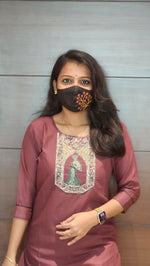 Hand embroidery kurti - Peacock Theme(8320)